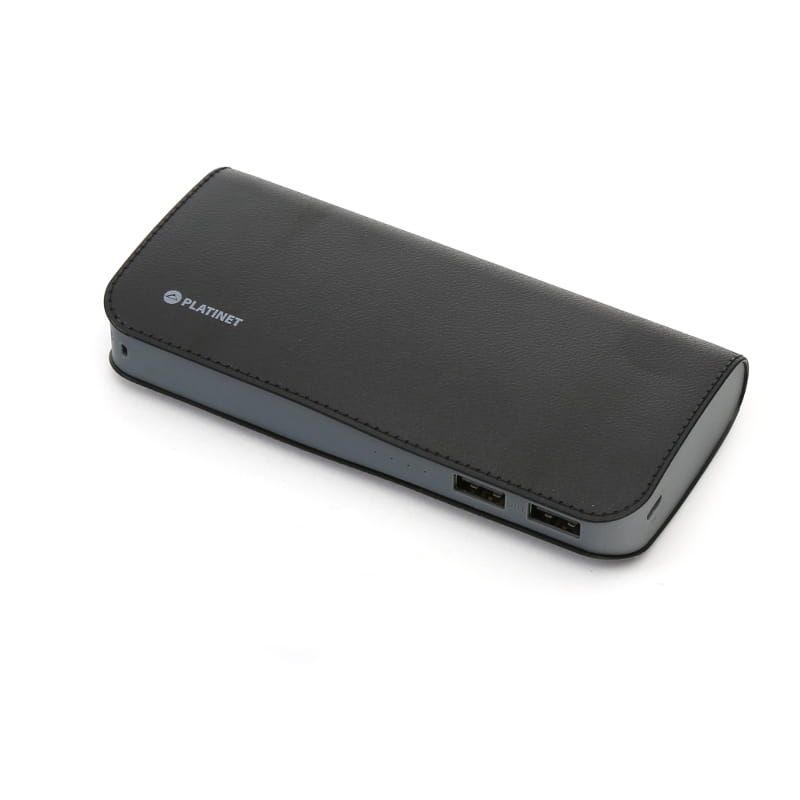 Platinet 11000mAh Leather PowerBank + microUSB Cable/Type-C Adapter Black