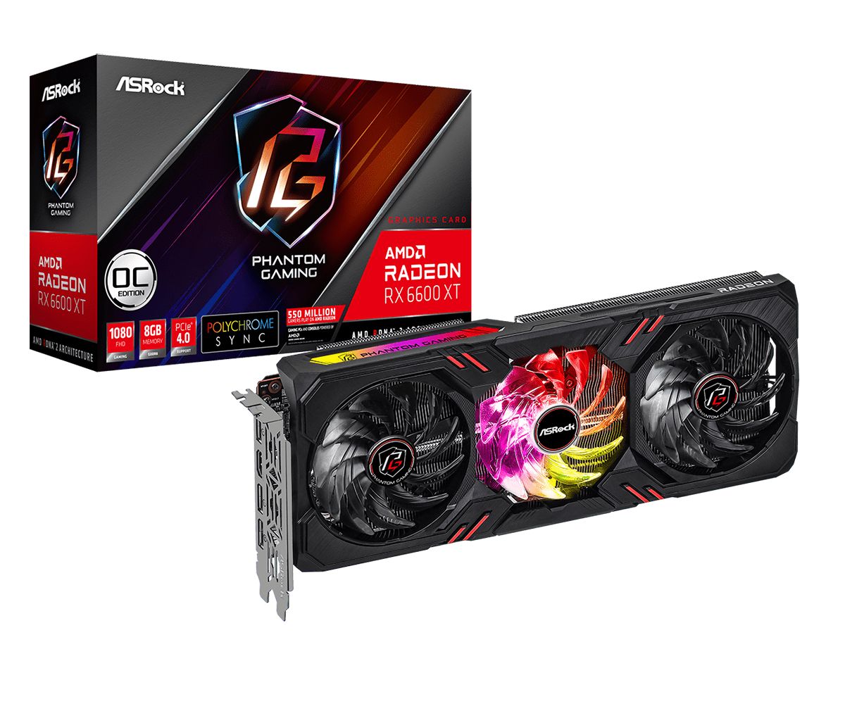 ASRock Radeon RX 6600 XT Phantom Gaming D 8GB OC