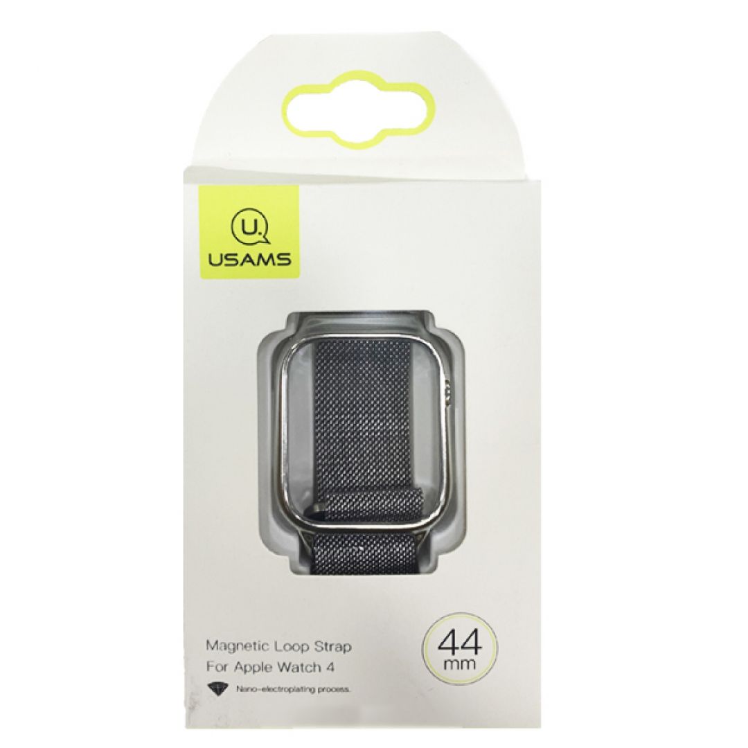 Usams ZB68IW2 Magnetic Loop Strap For Apple Watch 44mm Silver