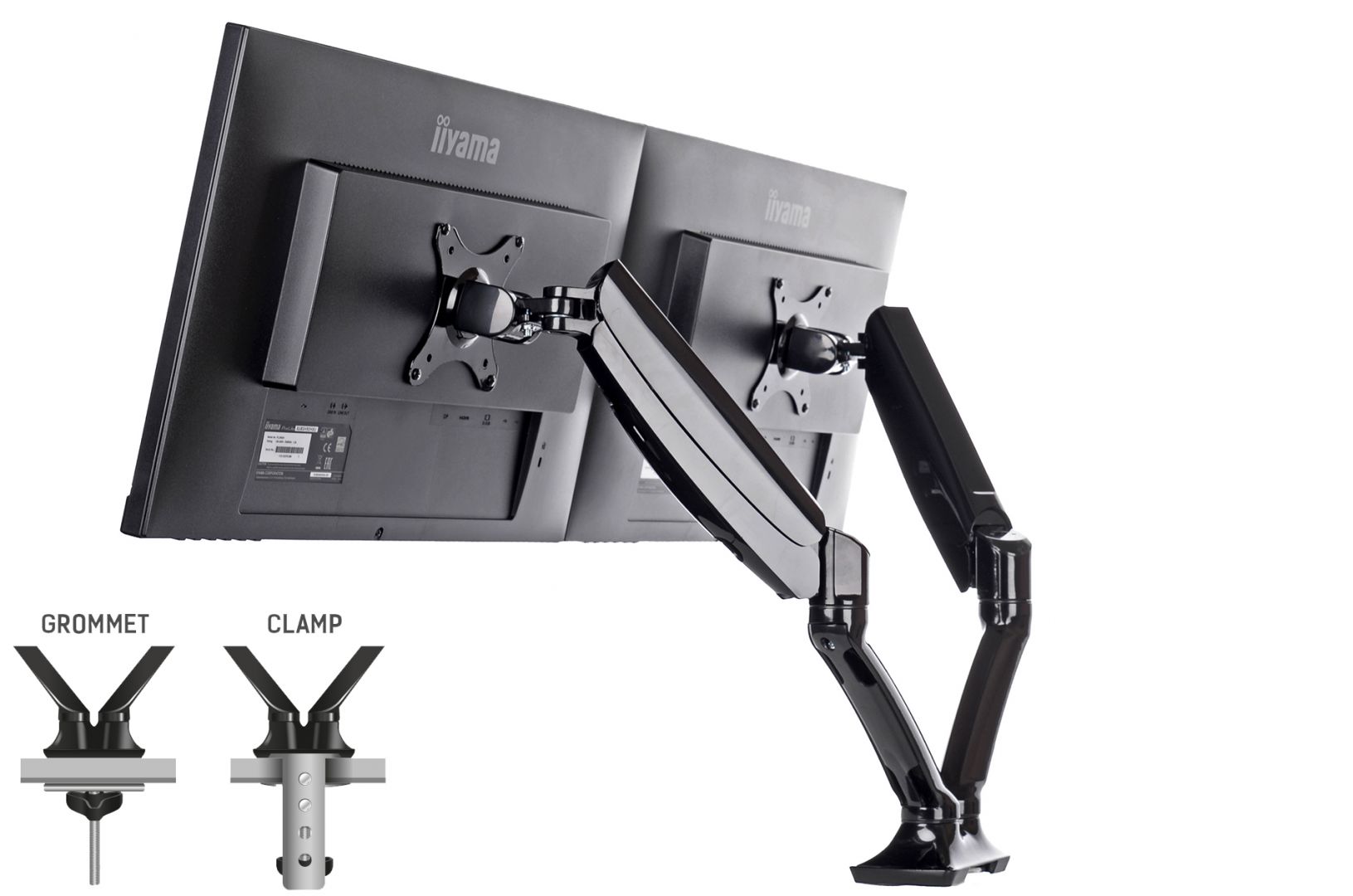 iiyama DS3002C-B1 Sleek and stylish dual gas spring arm