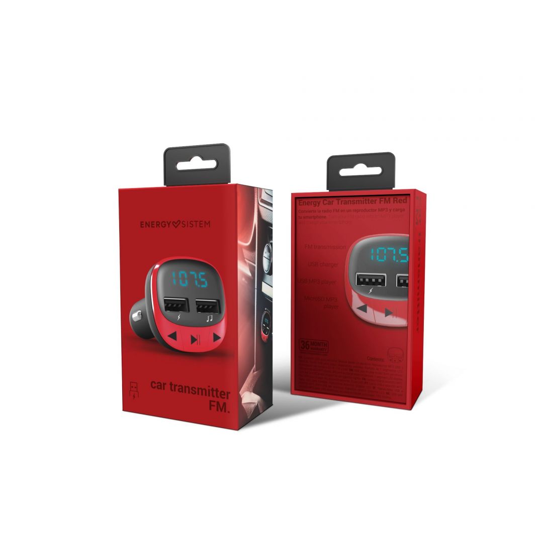 Energy Sistem Car Transmitter FM Red