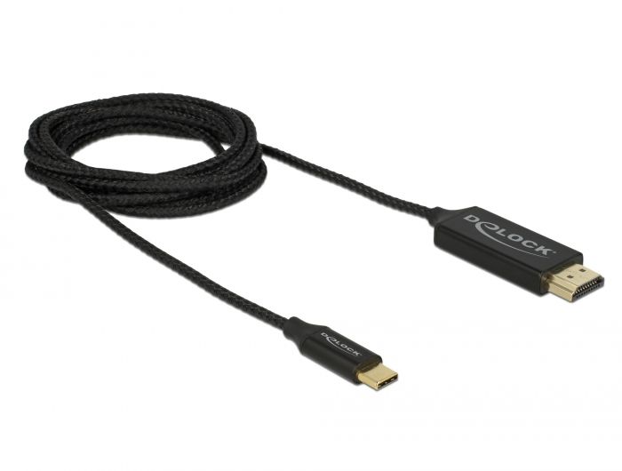 DeLock Delock USB Type-C koax k?bel HDMI-hoz (DP Alt Mode) 4K 60Hz 2m Black