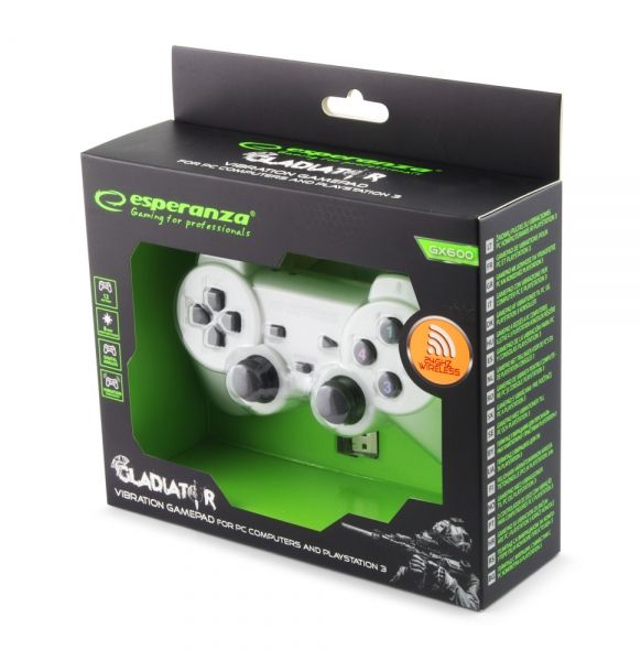 Esperanza EGG108W Gladiator Wireless Gamepad PS3/PC White