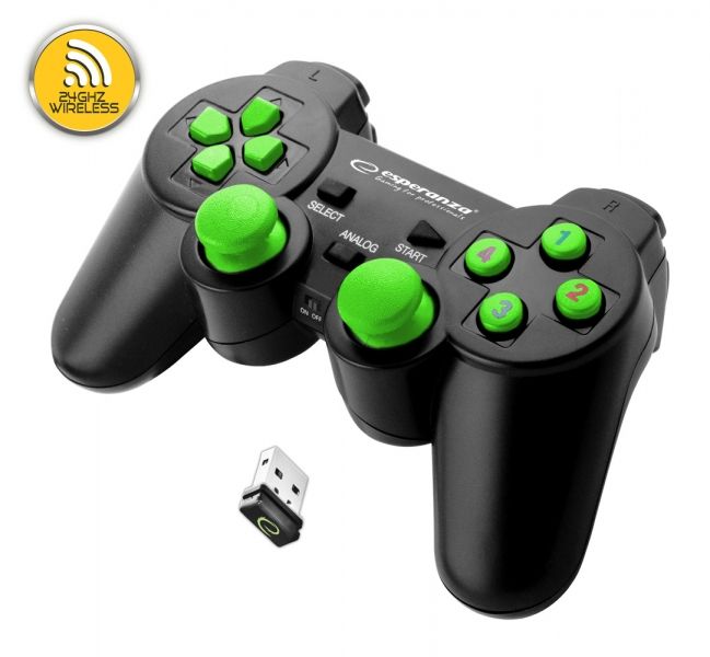 Esperanza EGG108G Gladiator Wireless Gamepad PS3/PC Black/Green