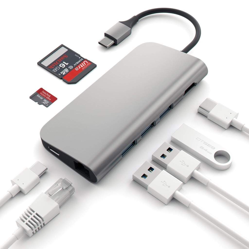 Satechi Type-C Multi-Port Adapter 4K with Ethernet Space Gray