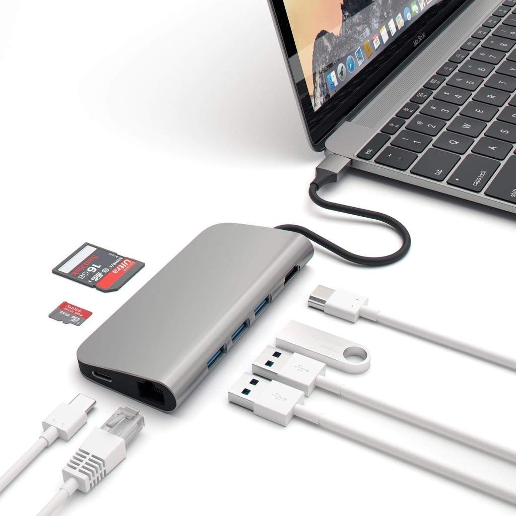 Satechi Type-C Multi-Port Adapter 4K with Ethernet Space Gray