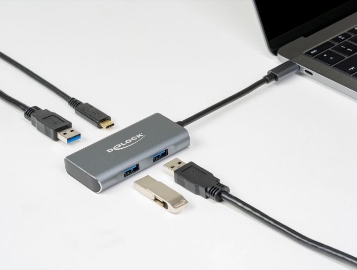 DeLock External USB 3.2 Gen 2 USB Type-C Hub with 3x USB Type-A and 1x USB Type-C
