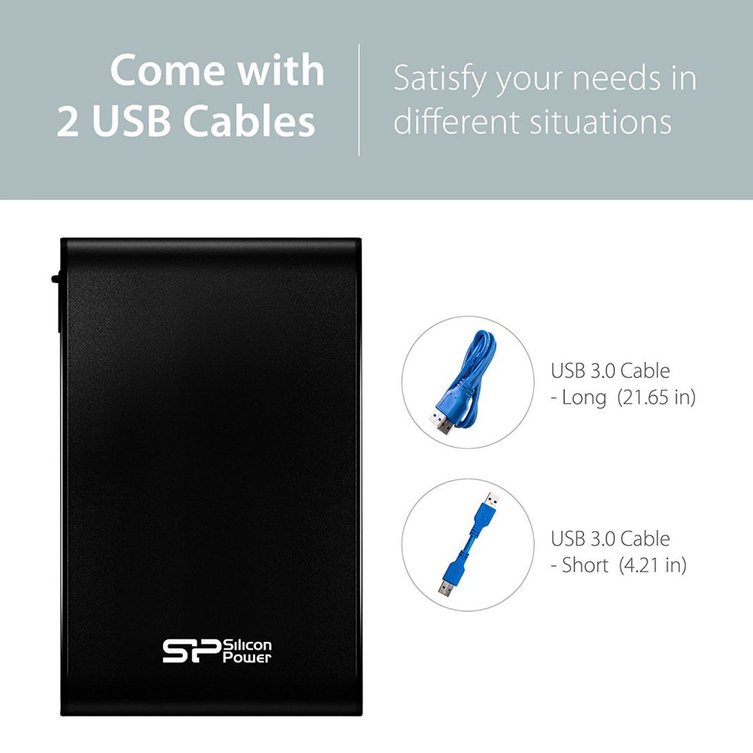 Silicon Power 1TB 2,5" USB3.0 Armor A80 Black