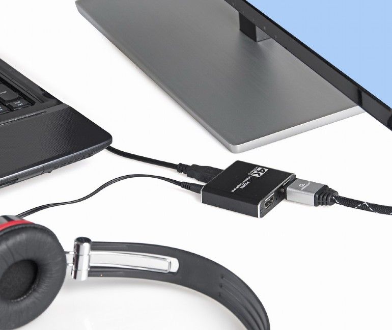 Gembird USB HDMI Grabber 4K4 pass-through HDMI Black
