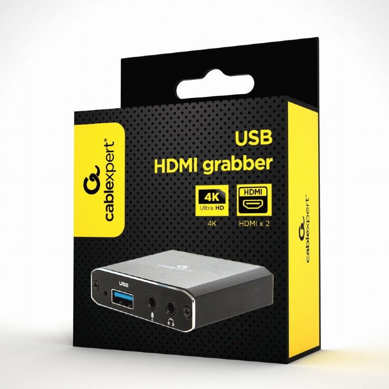 Gembird USB HDMI Grabber 4K4 pass-through HDMI Black