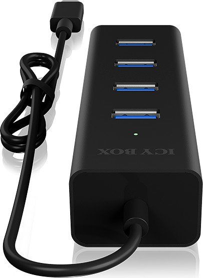 Raidsonic Icy Box 4-port Hub with USB Type-C Interface Black