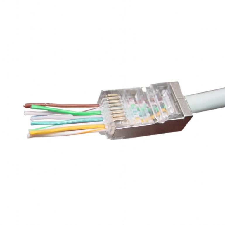 Gembird RJ45/LC-PTF-01/100 pass-through Modular plug 8P8C for solid Universal LAN cable FTP 100 pcs per bag
