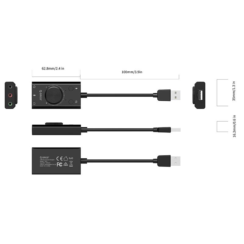 Orico SC2-BK USB Hangkártya