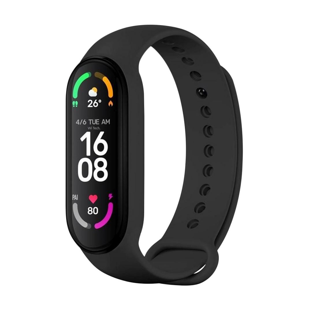 FIXED Silicone Strap for Xiaomi Band 7/ Mi Band 6/ Mi Band 5 Black