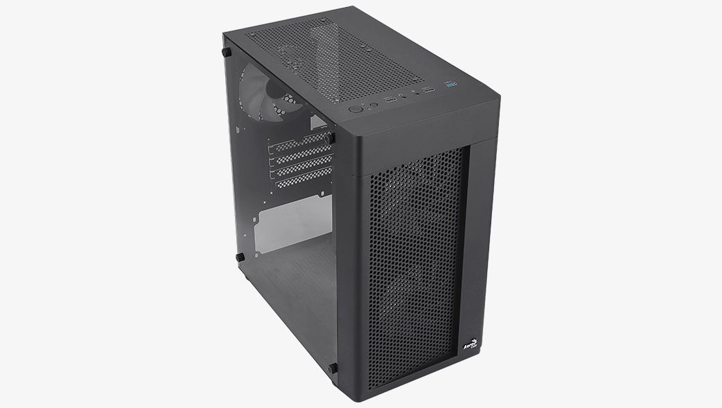 Aerocool Hexform-G-BK-V2 RGB Tempered Glass Black