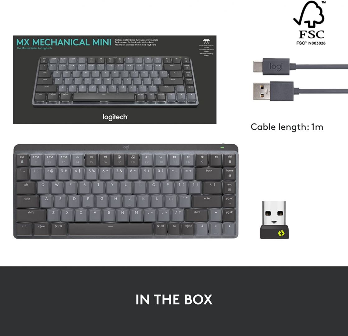 Logitech Mx Mechanical Mini Wireless Keyboard Graphite UK