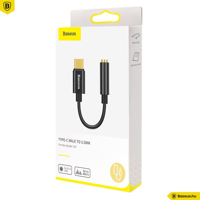 Baseus L54 USB-C 3,5mm jack Audio adapter Black