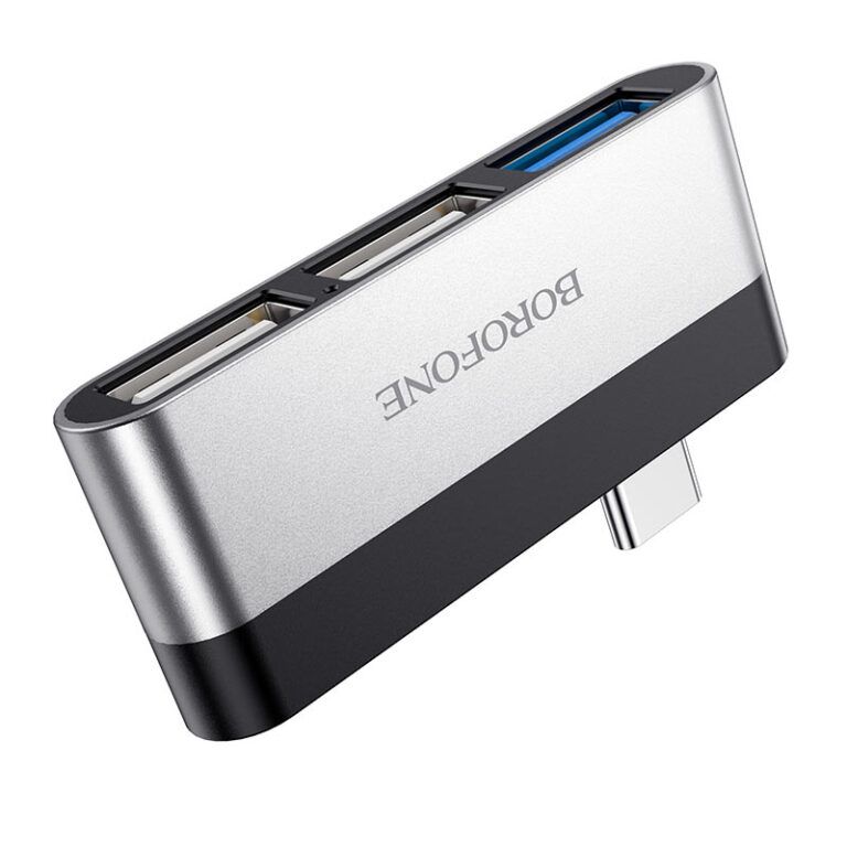 BOROFONE DH1 3-ports USB-C Hub Silver