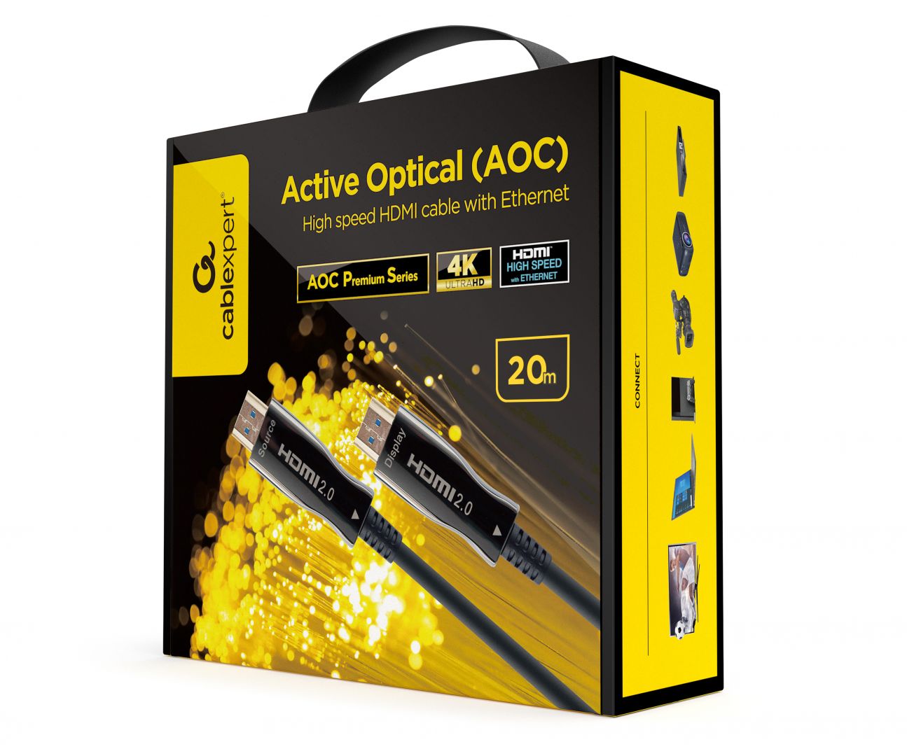 Gembird CCBP-HDMI-AOC-20M-02 Active Optical AOC High speed HDMI cable with Ethernet AOC Premium Series 20m Black