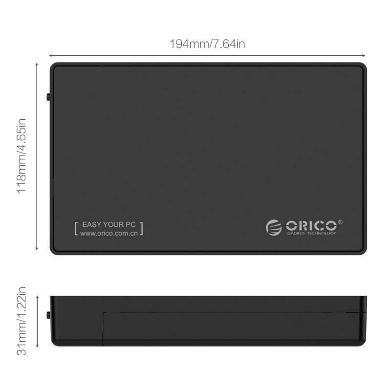 Orico 3588C3-EU-BK-BP 3,5" HDD Enclosure Black
