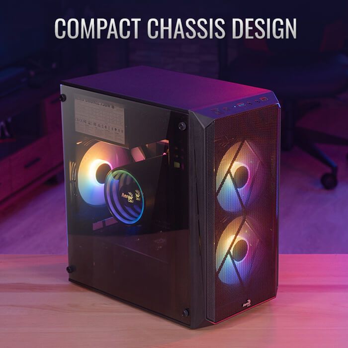 Aerocool CS-107 Mesh FRGB Window Black