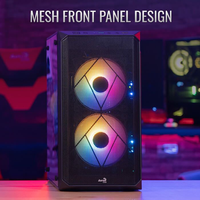 Aerocool CS-107 Mesh FRGB Window Black