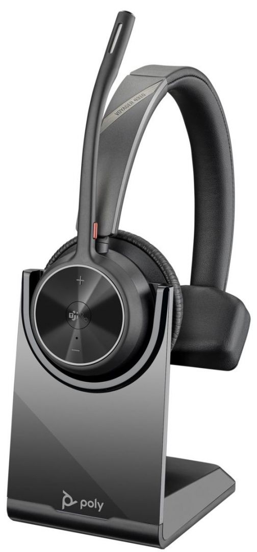 Poly Plantronics Voyager 4310-M UC Wireless Bluetooth Headset with Charge Stand Black