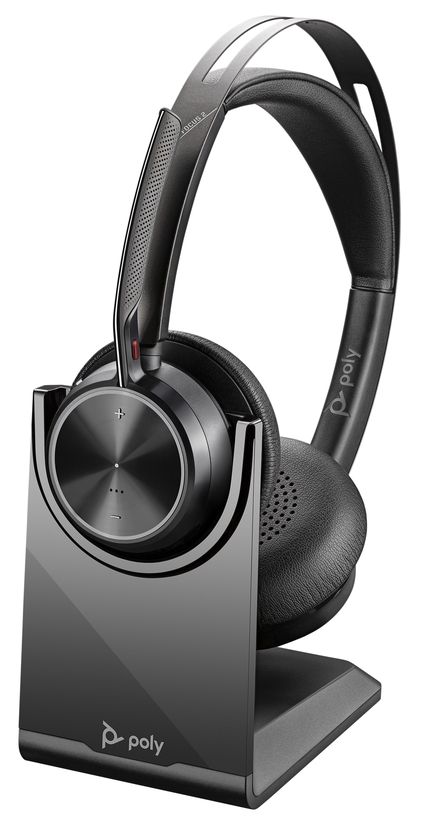 Poly Plantronics Voyager Focus 2 UC Wireless Bluetooth Headset with Charge Stand Black