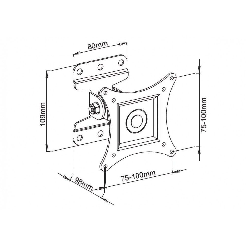 TECHLY  13"-30" Wall Support for LCD LED Full Motion White