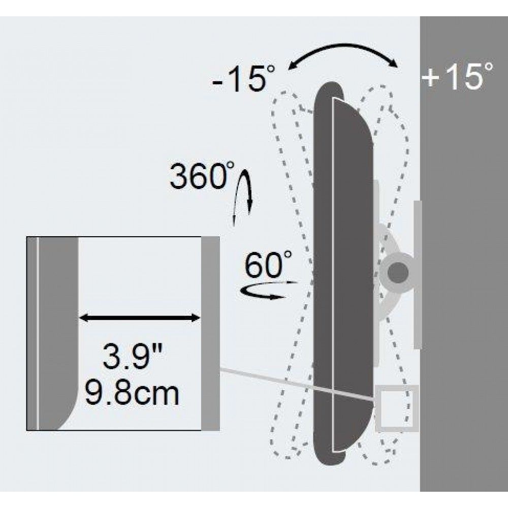 TECHLY  13"-30" Wall Support for LCD LED Full Motion White