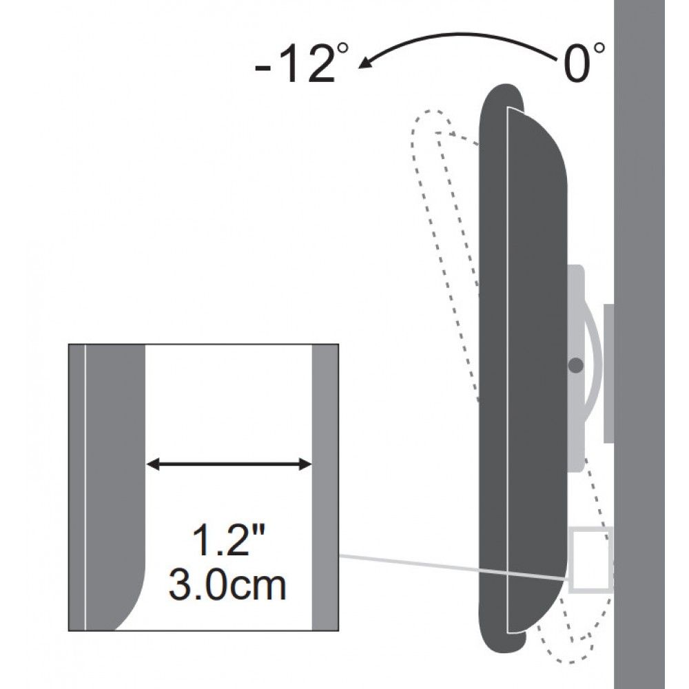 TECHLY  13"-30" Tilt Wall Support for TV Black
