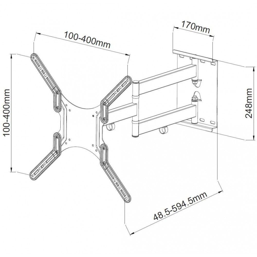 TECHLY  23-55" Universal LCD TV Wall Mount Bracket Black