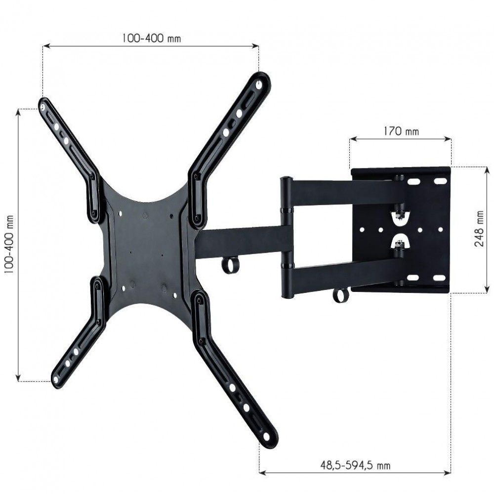 TECHLY  23-55" Universal LCD TV Wall Mount Bracket Black