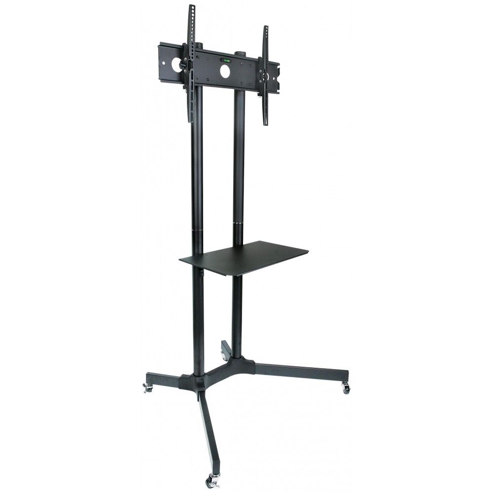 TECHLY  30"-65" Floor Trolley with Shelf Support LCD / LED / Plasma Black