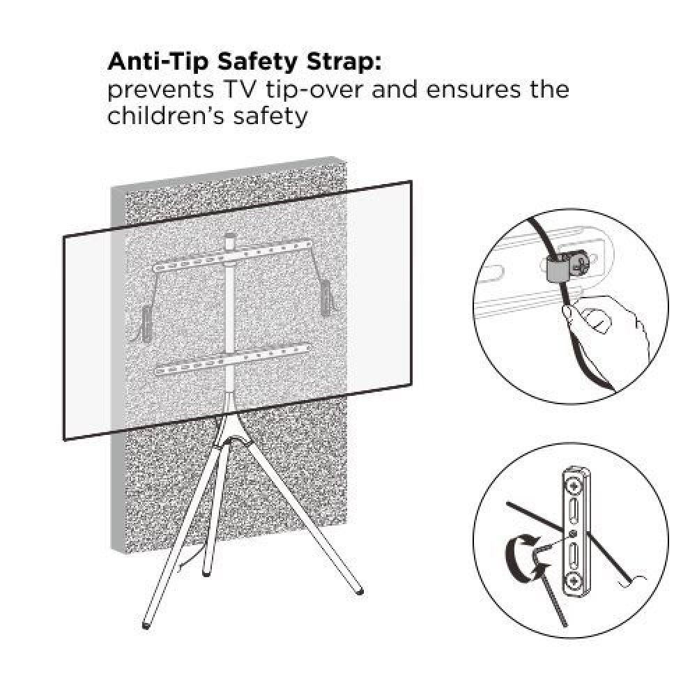 TECHLY  45"-65" Tripod Floor Stand for LCD / LED / Plasma TV Brown/Black