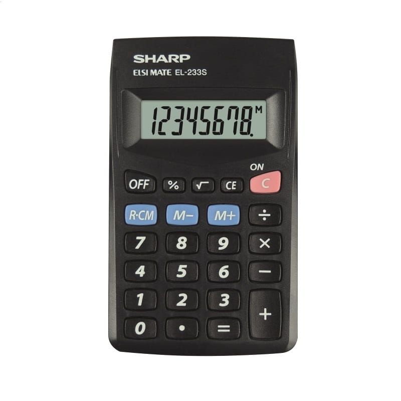Sharp EL-233S Zsebszámológép Black