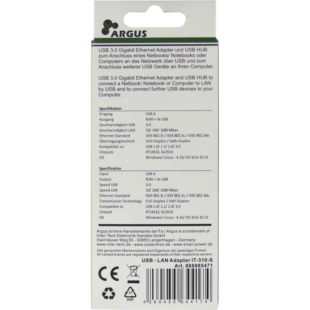 Inter-Tech ARGUS IT-310-S LAN Adapter