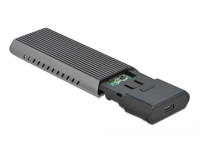 DeLock External USB Type-C Combo Enclosure for M.2 NVMe PCIe or SATA SSD tool free