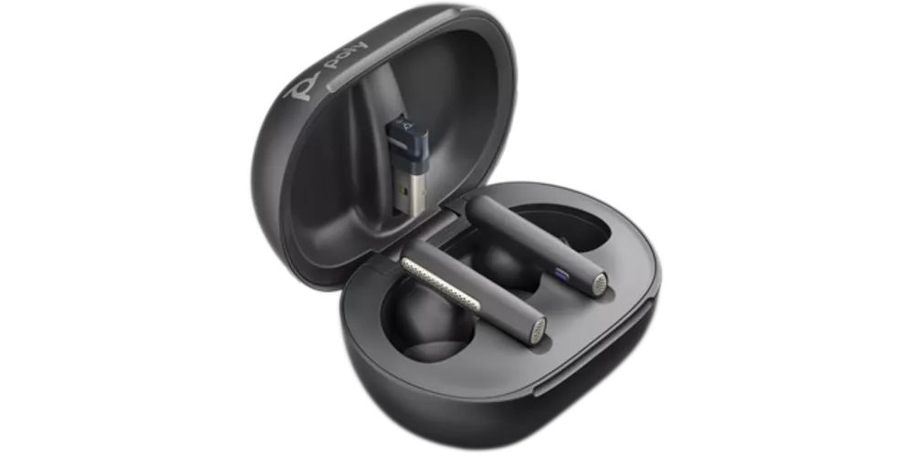 Poly Plantronics Voyager Free 60+ UC Bluetooth Headset + BT700 Adapter Black