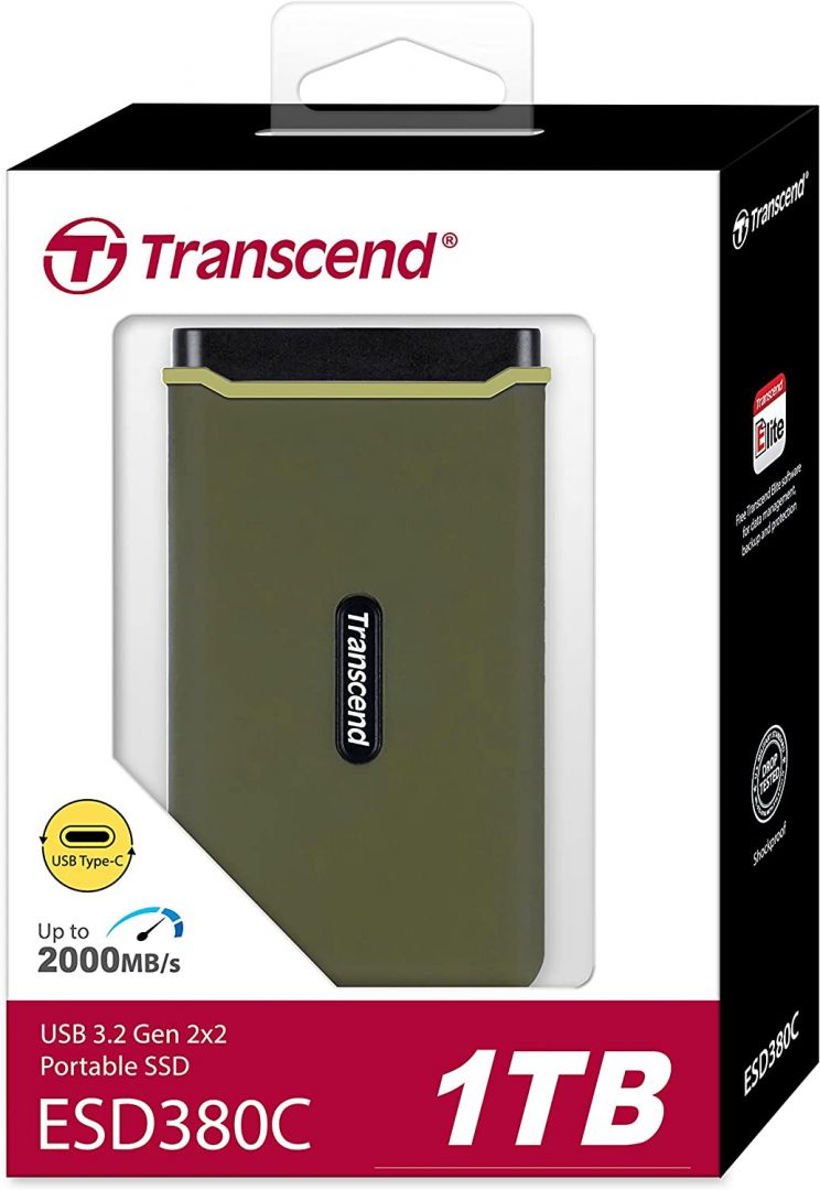 Transcend 500GB USB3.2 Type-C ESD380C Military Green