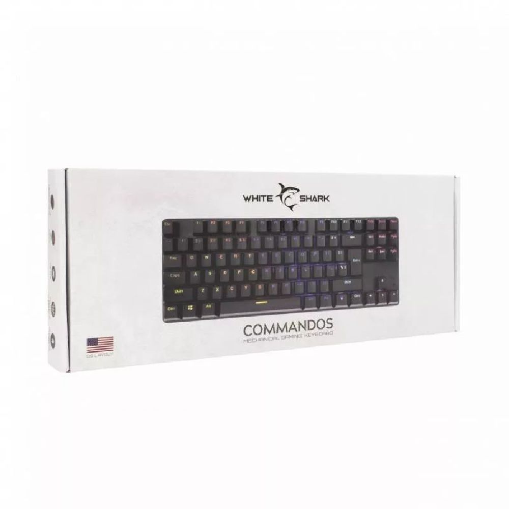 White Shark GK-2106B Commandos Red Switch Mechanical Gaming keyboard Black US