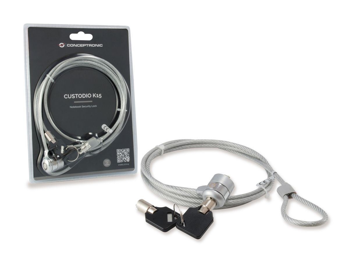 Conceptronic  CNBSLOCK15 Keyed Laptop Lock 1.5m