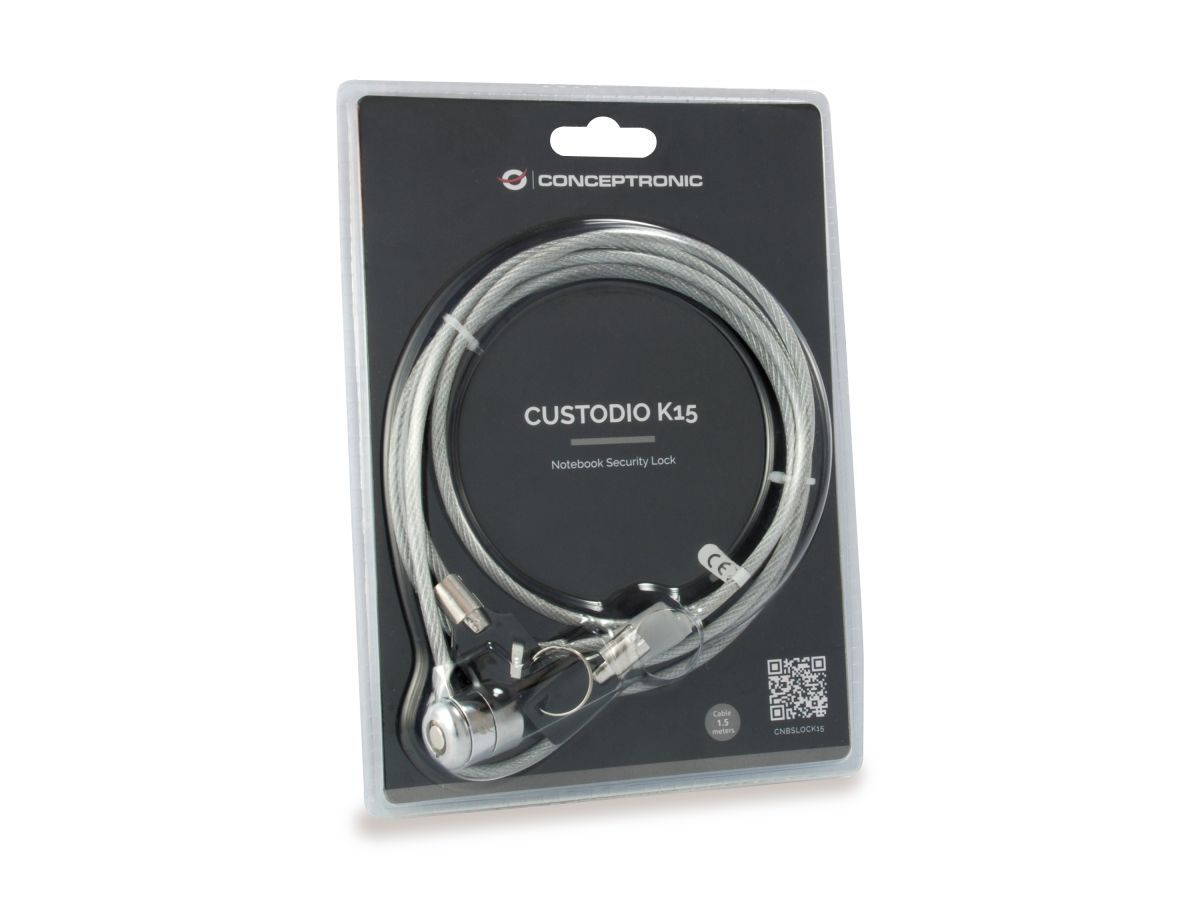 Conceptronic  CNBSLOCK15 Keyed Laptop Lock 1.5m