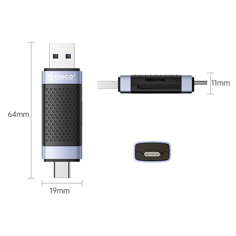 Orico TF+SD Dual Port USB2.0 Dual Head Card Reader