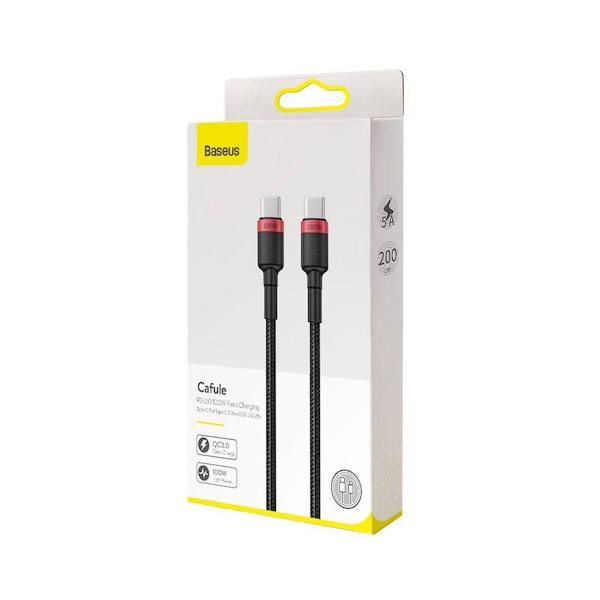 Baseus Baseus Cafule Type-C/Type-C 100W Cable 2m Black/Red