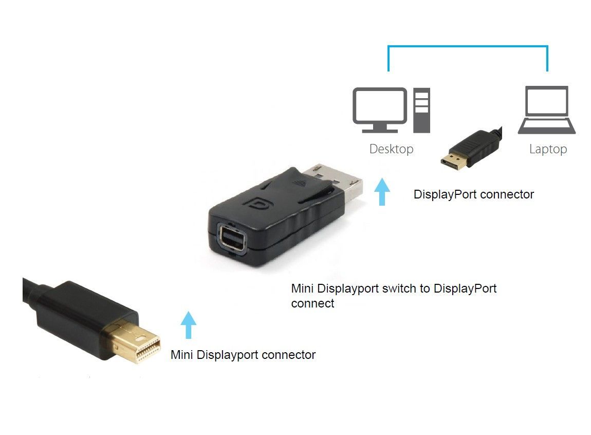 EQuip DisplayPort to miniDisplayPort Adapter Black