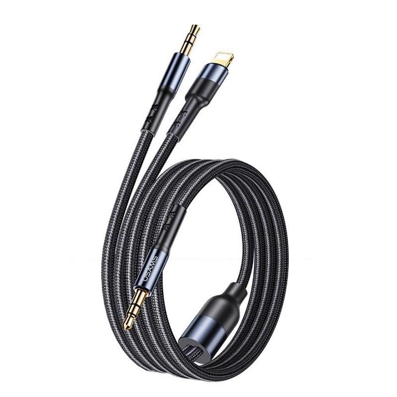 Usams US-SJ554 2IN1 3.5mm + Lightning Black