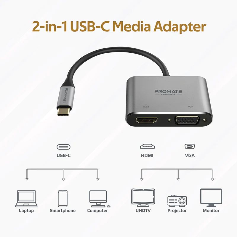Promate  MediaHub-C2 High Definition USB-C Display Adapter