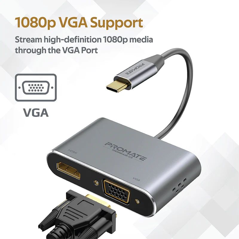Promate  MediaHub-C2 High Definition USB-C Display Adapter