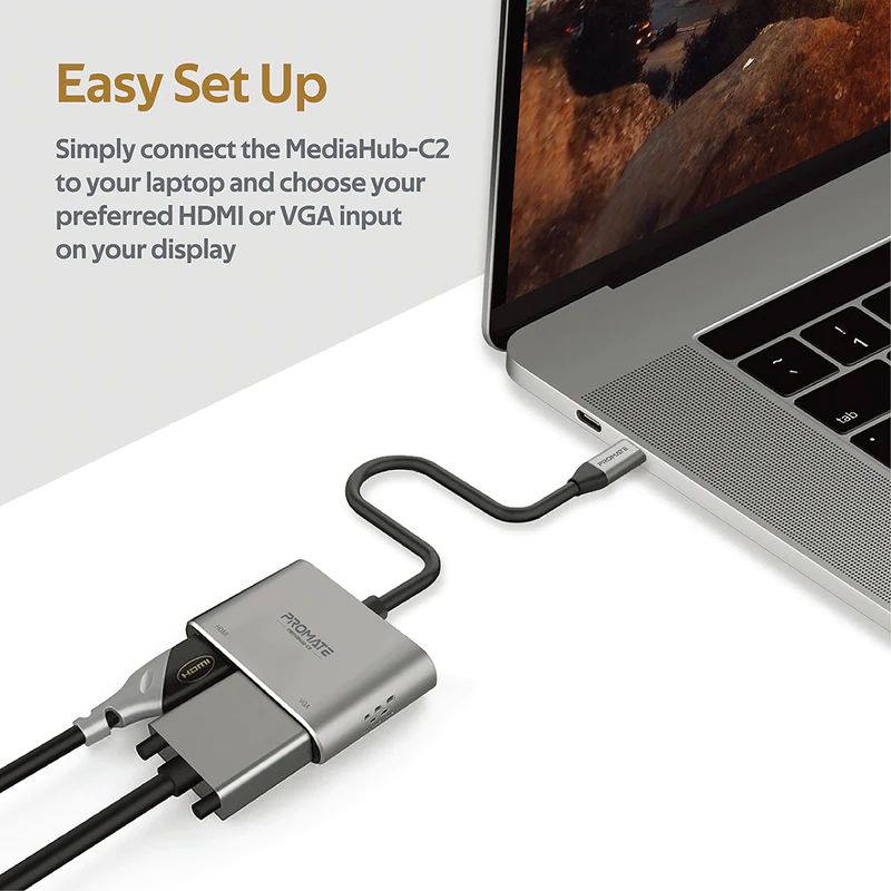 Promate  MediaHub-C2 High Definition USB-C Display Adapter